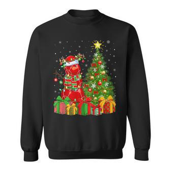 Bocce Ball Snowman Lights Xmas Tree Santa Bocce Christmas Sweatshirt | Mazezy