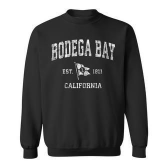 Bodega Bay Ca Vintage Nautical Boat Anchor Flag Sports Sweatshirt | Mazezy