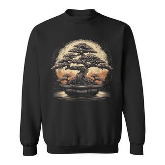 Bonsai Tree And The Rising Sun In Japan Design Sweatshirt | Seseable UK