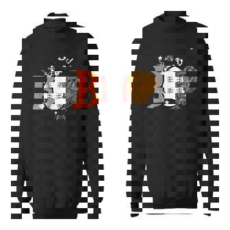 Boo Baseball Halloween Player Catcher Pitcher Spooky Season Sweatshirt - Thegiftio UK