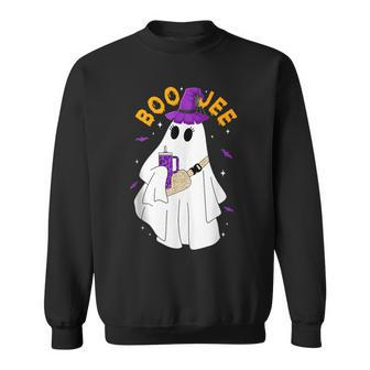 Boo Jee Boujee Halloween Cute Boo Ghost Spooky Costume Sweatshirt - Seseable