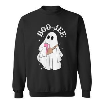 Boo-Jee Spooky Season Cute Ghost Halloween Costume Boujee Sweatshirt | Mazezy AU