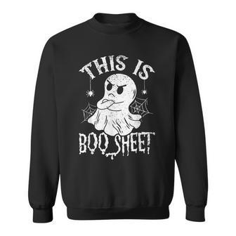 This Is Boo Sheet Spider Decor Ghost Spooky Halloween Sweatshirt - Seseable