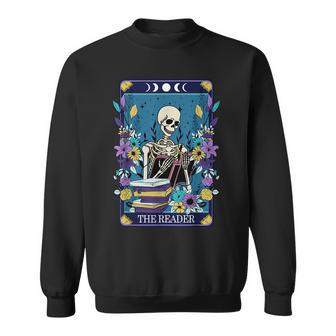Book Lover Tarot Card The Reader Mystic Funny Skeleton Tarot Funny Gifts Sweatshirt | Mazezy