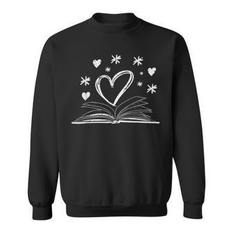 Bookworm Librarian Valentines Day Book Reading Sweatshirt | Mazezy