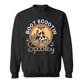 Boot Scootin Spooky Western Halloween Ghost Spooky Season Sweatshirt - Seseable