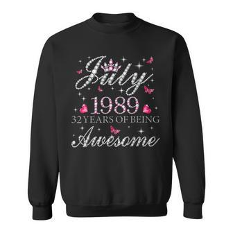 Born In July 1989 32 Years Of Being Awesome 32Nd Bday Sweatshirt | Mazezy