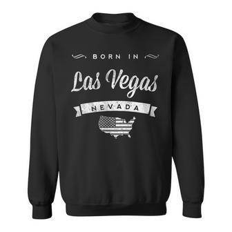 Born In Las Vegas Nevada Retro Vintage Usa Map Sweatshirt | Mazezy