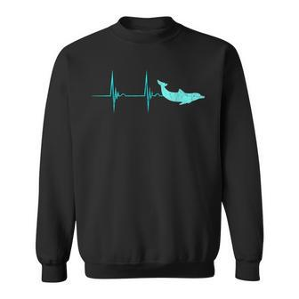 Bottlenose Dolphin Heartbeat Mammals Ekg Pulse Ocean Sweatshirt | Mazezy