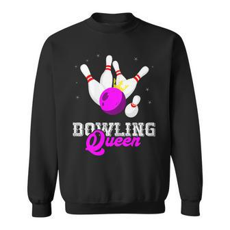 Bowling Queen Crown Bowler Bowling Team Strike Bowling Sweatshirt - Seseable
