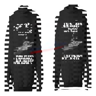 Boy Who Loves Usa Battleship Uss Bb-63 Big Mo & Ww2 Ship Sweatshirt - Thegiftio UK