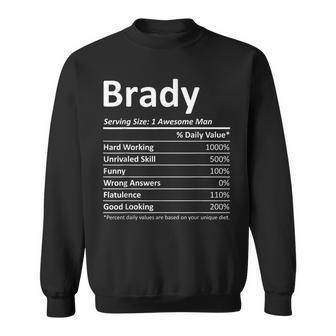 Brady Nutrition Funny Birthday Personalized Name Gift Idea Sweatshirt | Mazezy