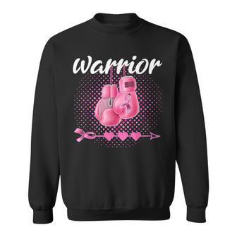 Breast Cancer Awareness Pink Boxing Gloves Warrior Sweatshirt - Seseable