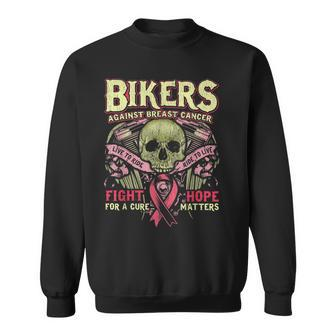 Breast Cancer Biker Fight Hope Motorcycle Pink Sweatshirt | Mazezy