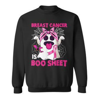 Breast Cancer Is Boo Sheet Halloween Ghost Pink Ribbon Sweatshirt - Monsterry CA