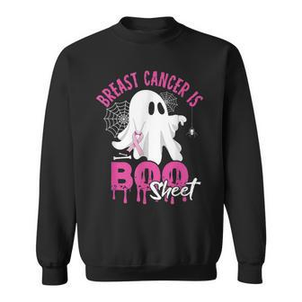 Breast Cancer Is Boo Sheet Spooky Halloween Breast Cancer Sweatshirt - Thegiftio UK