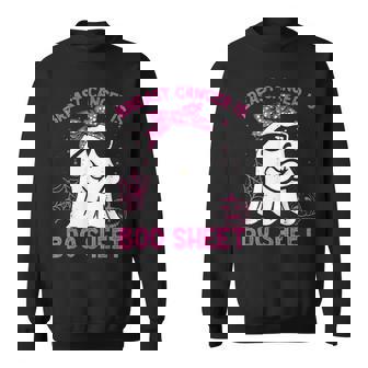 Breast Cancer Is Boo Sheet Breast Cancer Warrior Halloween Sweatshirt - Seseable