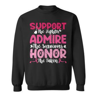 Breast Pink Support Admire Honor Breast Cancer Awareness Sweatshirt | Mazezy