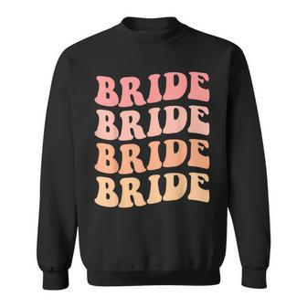Bride I Do Crew Retro Wedding Bride Bachelorette Party Sweatshirt - Monsterry