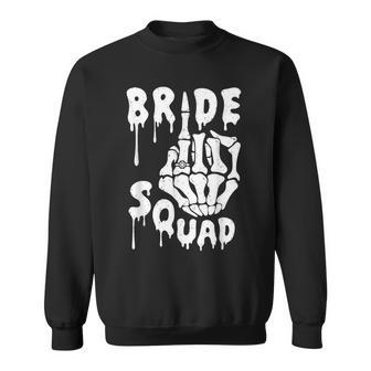 Bride Squad Skeleton Hand Halloween Bachelorette Party Sweatshirt - Thegiftio UK