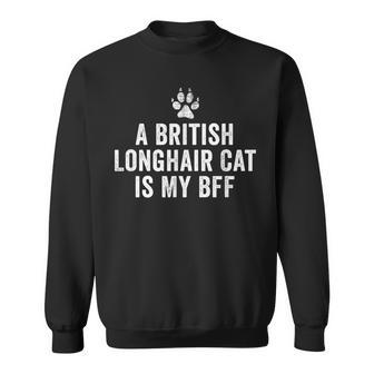 A British Longhair Cat Is My Bff Sweatshirt | Mazezy