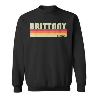 Brittany Gift Name Personalized Retro Vintage 80S Birthday Sweatshirt | Mazezy