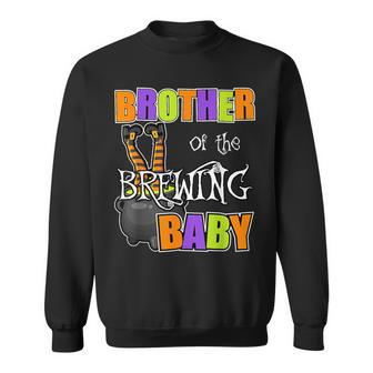 Brother Of Brewing Baby Halloween Theme Baby Shower Spooky Sweatshirt - Thegiftio UK