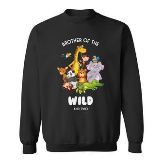 Brother Of The Wild And Two Zoo Theme Birthday Safari Jungle Sweatshirt | Mazezy