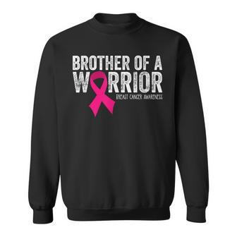 Brother Of A Warrior Breast Cancer Awareness Pink Sweatshirt | Mazezy