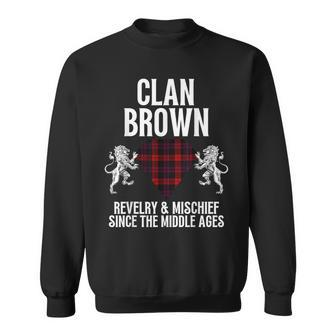 Brown Clan Scottish Name Coat Of Arms Tartan Family Party Brown Funny Gifts Sweatshirt | Mazezy