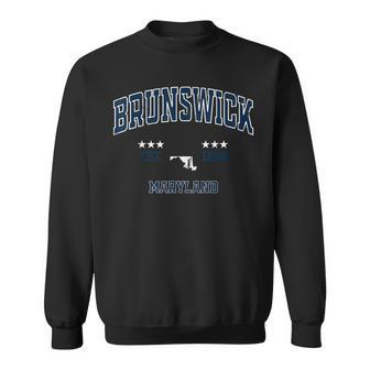 Brunswick Maryland Md Vintage Athletic Navy Sports Souvenir Sweatshirt | Mazezy