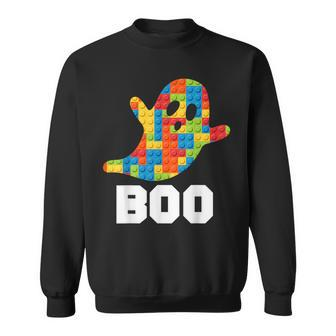 Building Blocks Ghost Boo Master Builder Halloween Costume Sweatshirt | Mazezy