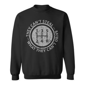 Built In Theft Protection Funny Stick Shift Manual Car Sweatshirt | Mazezy