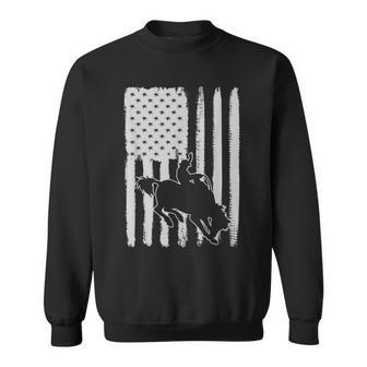 Bull Rider Rodeo American Flag Patriotic 4Th July Patriotic Funny Gifts Sweatshirt | Mazezy