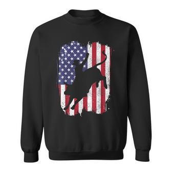 Bull Riding American Flag Rodeo Patriotic Bull Rider Gift Patriotic Funny Gifts Sweatshirt | Mazezy