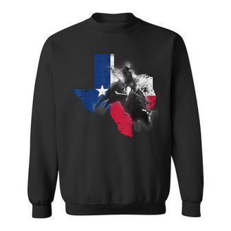Bull-Riding For Men Texas Ranch Rider Cowboy Texan Lone Star Texas Funny Designs Gifts And Merchandise Funny Gifts Sweatshirt | Mazezy