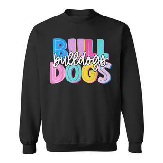Bulldogs Colorful School Spirit Sweatshirt - Seseable