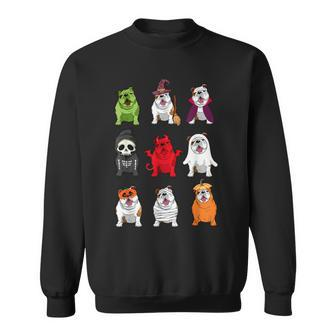 Bulldogs Dog Halloween Bulldogs Costume Ghost Monster Sweatshirt - Thegiftio UK