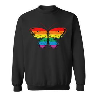 Butterfly Rainbow Print Rainbow Butterfly Sweatshirt - Seseable