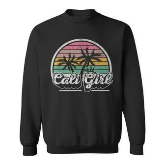 Cali Girl California Retro California Palm Trees Summer Sweatshirt - Seseable