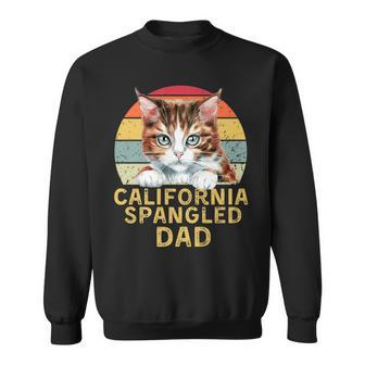 California Spangled Cat Dad Retro Cats Heartbeat Sweatshirt | Mazezy UK