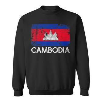 Cambodian Flag Vintage Made In Cambodia Sweatshirt | Mazezy UK