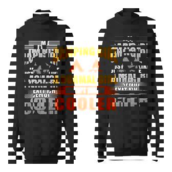 Camping Girl Camper Tent Campfire Kids Camping Sweatshirt | Mazezy