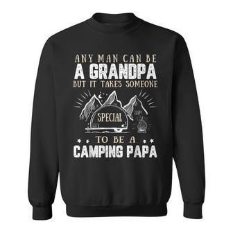 Camping Papa Father Day Camp Camper Outdoor Grandpa Activity Sweatshirt | Mazezy