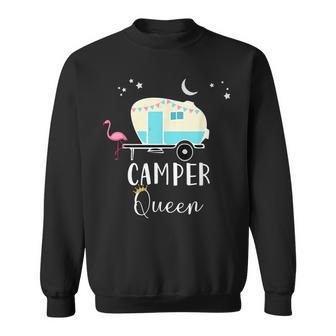 Camping Queen Funny Outdoor Camper Rv Hiking Camping Funny Gifts Sweatshirt | Mazezy