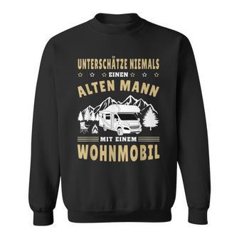 Camping Underestimates Never An Old Man With A Caravan Sweatshirt - Thegiftio UK