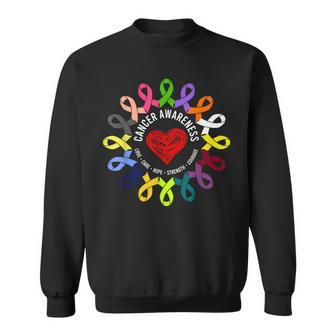 All Cancer Awareness Fight Cancer In Multicolor Ribbons Sweatshirt - Thegiftio UK