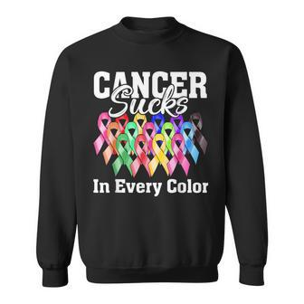 Cancer Sucks In Every Color Fighter Fight Support The Cancer Sweatshirt - Thegiftio UK