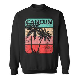 Cancun Mexico Vintage Sunset Vacation Travel Souvenir Sweatshirt | Mazezy