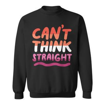 Cant Think Straight Lesbian Orange Pink Lgbtq Pride Flag Sweatshirt | Mazezy AU